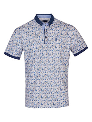 Mens tshirt in white and blue paisley - 93483 - € 47.24