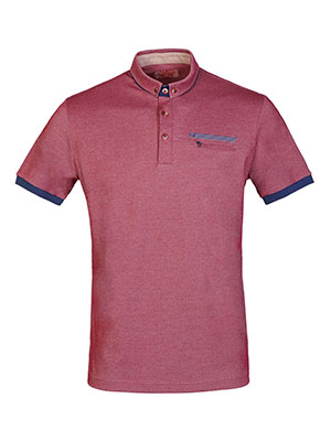 Ανδρικό tshirt σε raspberry melange-93484-€ 41.62