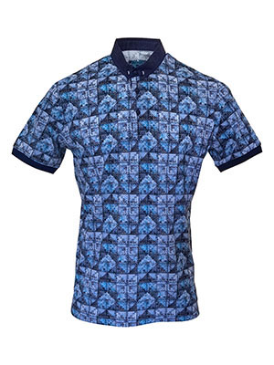 Mens tshirt in blue with a spectacular  - 93499 - € 47.24