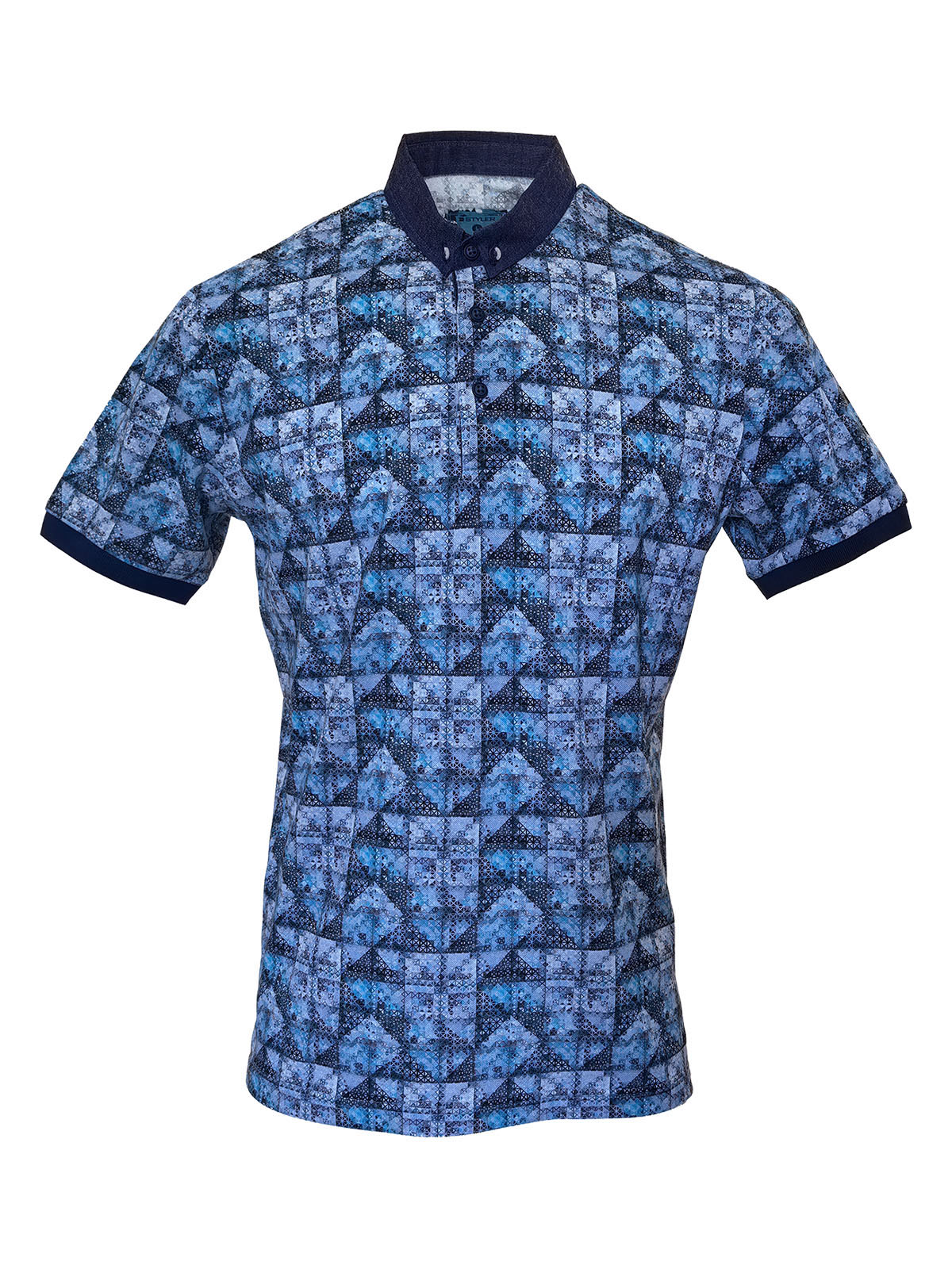 Mens tshirt in blue with a spectacular  - 93499 € 47.24 img1