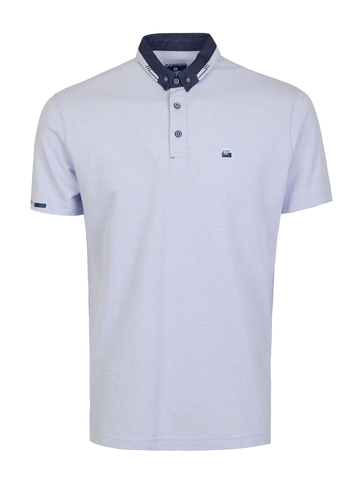 Ανοιχτό μπλε μπλούζα με τζιν γιακά - 93504 44.00 € img1