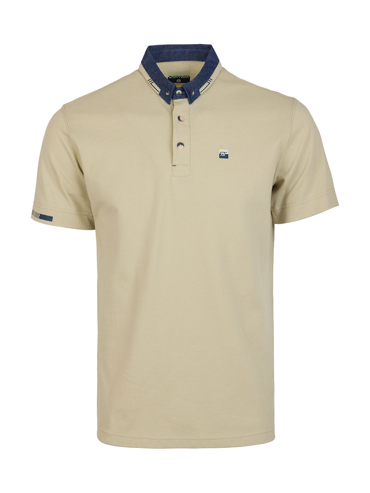 Tricou bărbătesc kaki deschis cu guler d - 93505 44.00 € img1