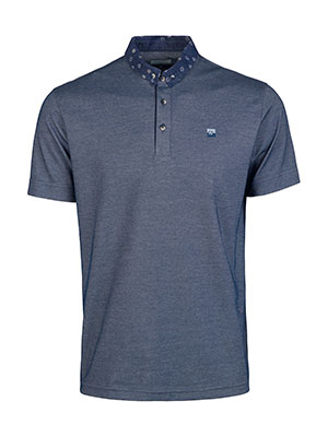 Mens denim tshirt with denim collar - 93510 - 42.00 €