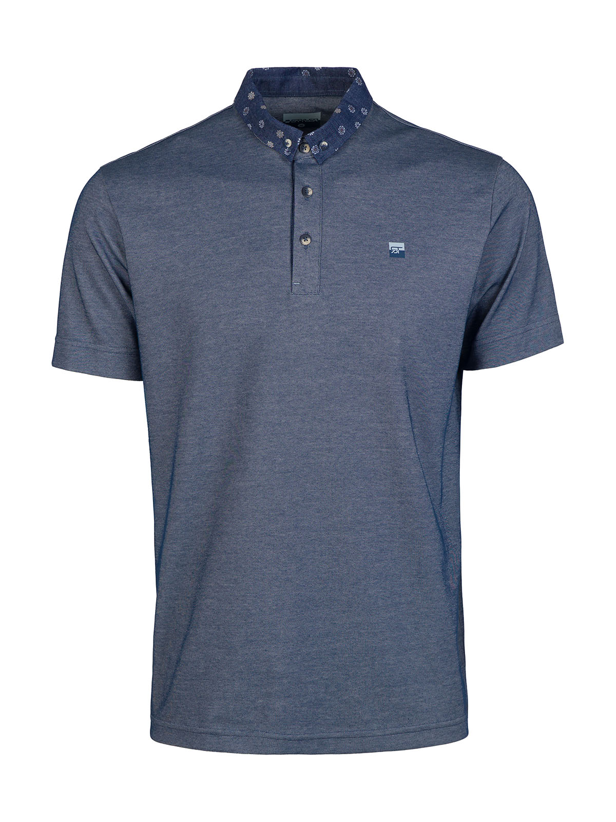 Tricou bărbătesc din denim cu guler din - 93510 42.00 € img1