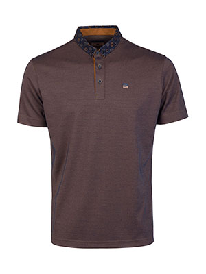 Mens tshirt in brown melange with denim - 93511 - 42.00 €