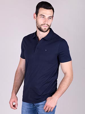  plain blouse with collar in dark blue  - 94378 - € 16.31