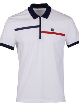 Λευκό μπλουζάκι με γιακά με φερμουάρ - 94406 - € 37.12