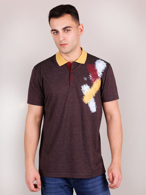 item:Tshirt with yellow collar and print - 94409 - € 30.37