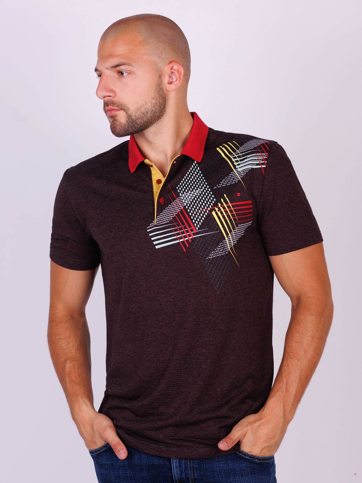 Tricou în melange gri - 94415 € 25.87 img1