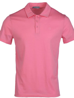 Tricou roz cu guler-94418-€ 33.18