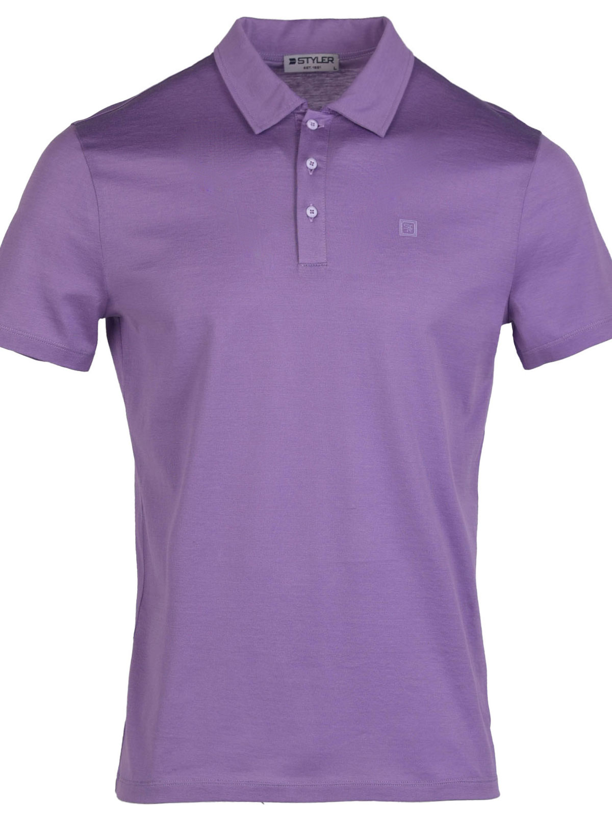 Tricou violet cu guler - 94419 € 33.18 img1