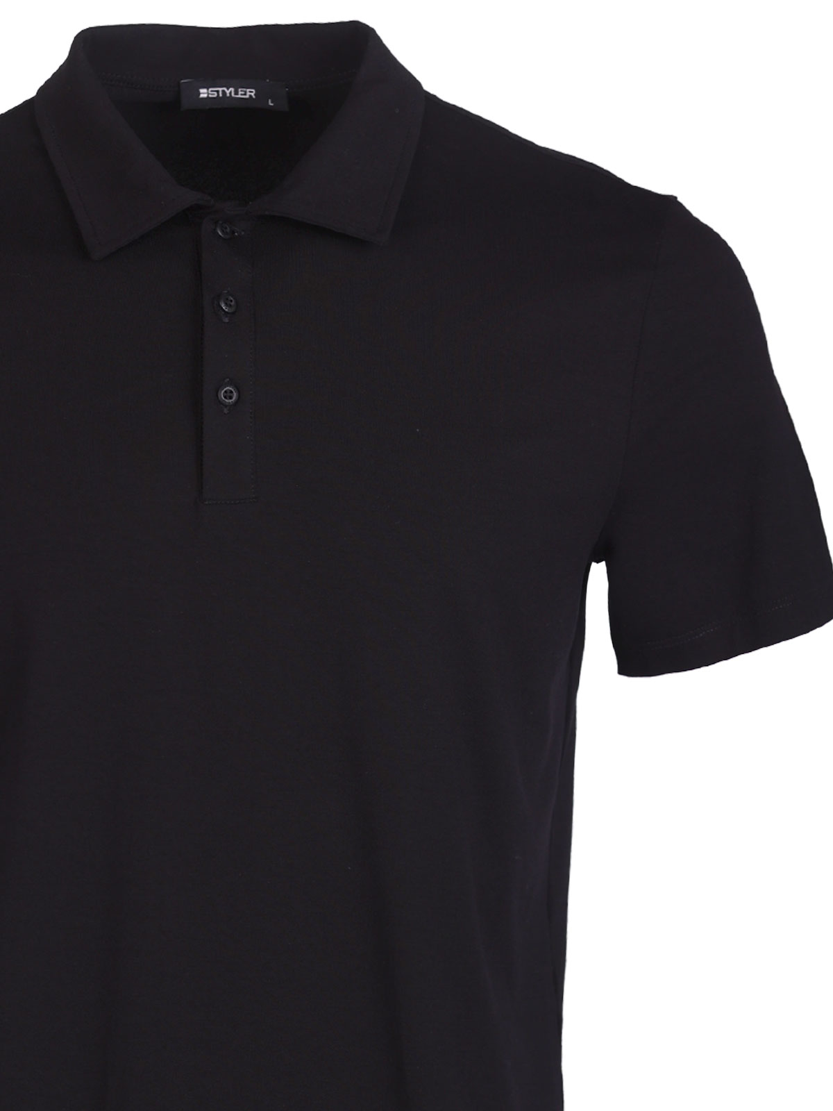 Μπλουζάκι σε μαύρο χρώμα με γιακά - 94420 € 33.18 img3