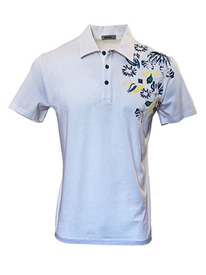 Tricou alb cu frunze albastre - 94421 - € 27.56