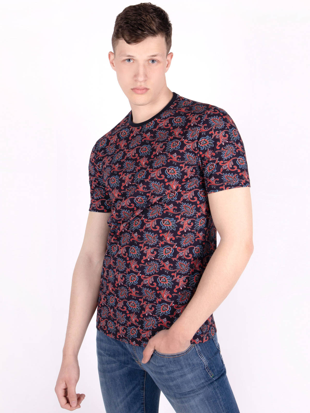 Tshirt in navy blue with floral motifs - 95360 € 16.31 img3