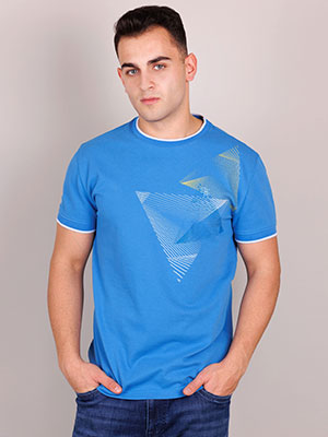 Μπλουζάκι σε μπλε χρώμα με στάμπα - 95362 - € 23.62