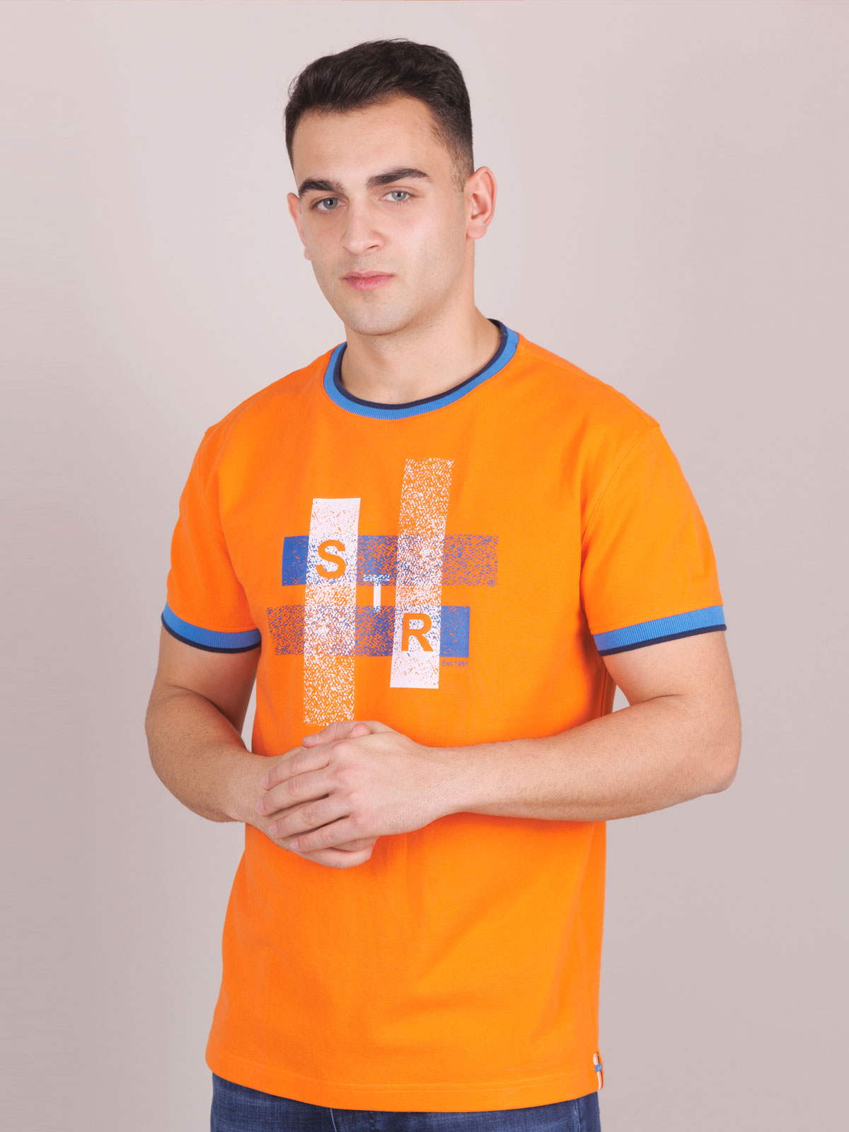 Tricou portocaliu cu imprimeu - 95363 € 19.12 img4