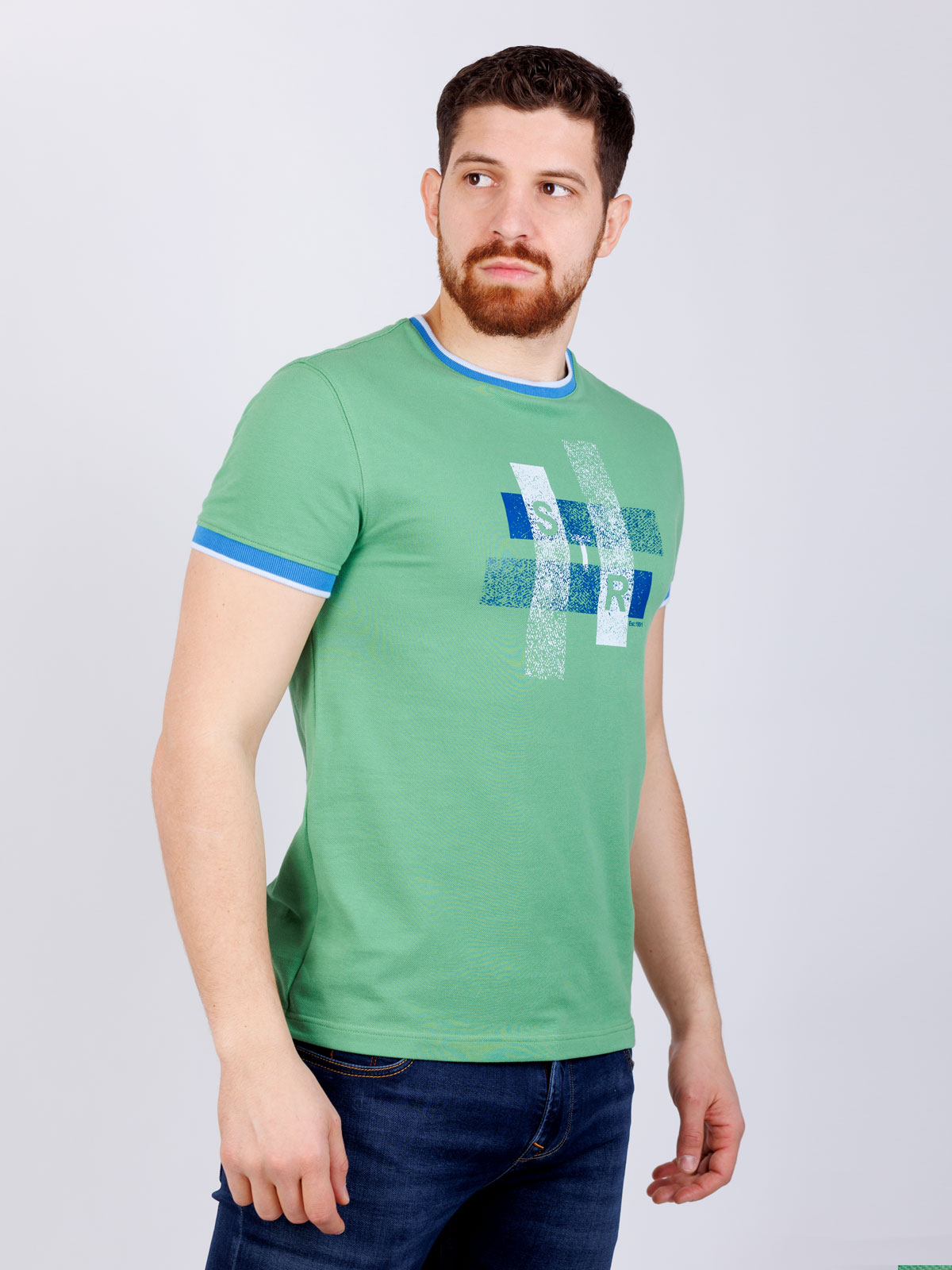 Tshirt in green with str print - 95364 € 19.12 img4