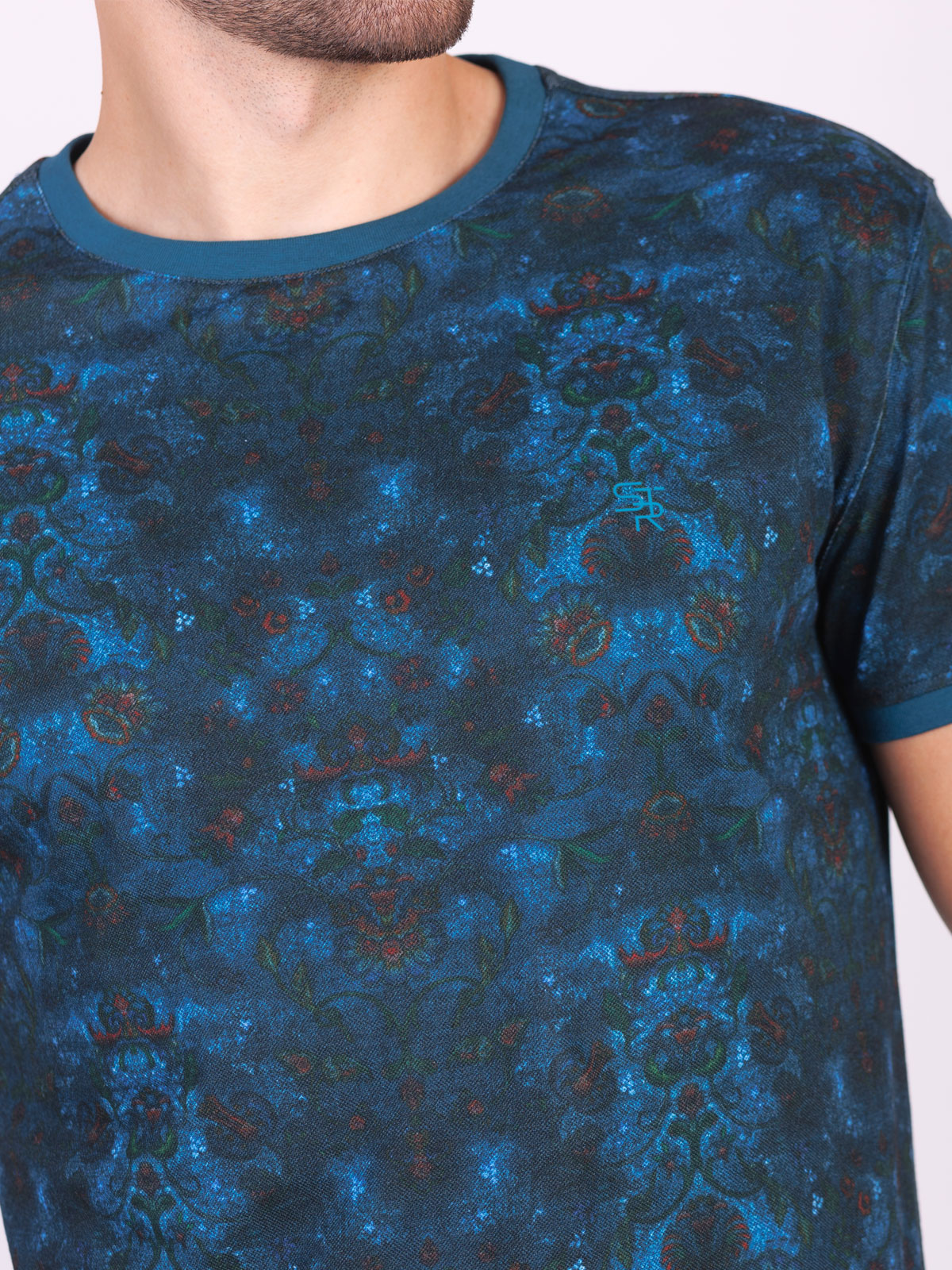 Tshirt turquoise with flowers - 95369 € 32.62 img3