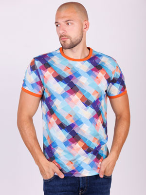 Ανδρικό πολύχρωμο μπλουζάκι-95370-€ 32.62