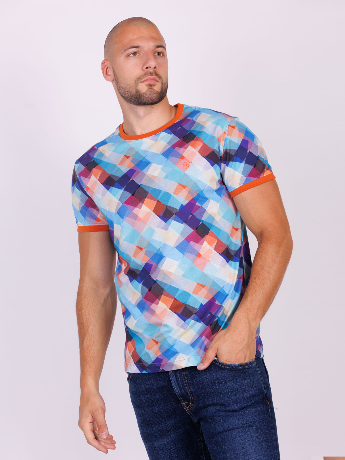 Ανδρικό πολύχρωμο μπλουζάκι - 95370 € 32.62 img4