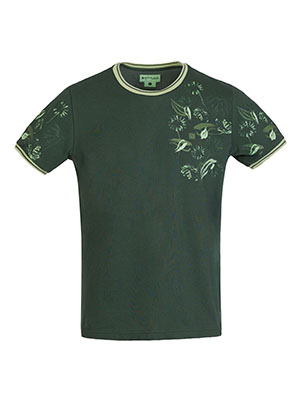 Tricou verde închis cu imprimeu - 95375 - € 27.56