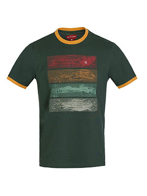 Tricou verde închis cu imprimeu - 95376 - € 27.56