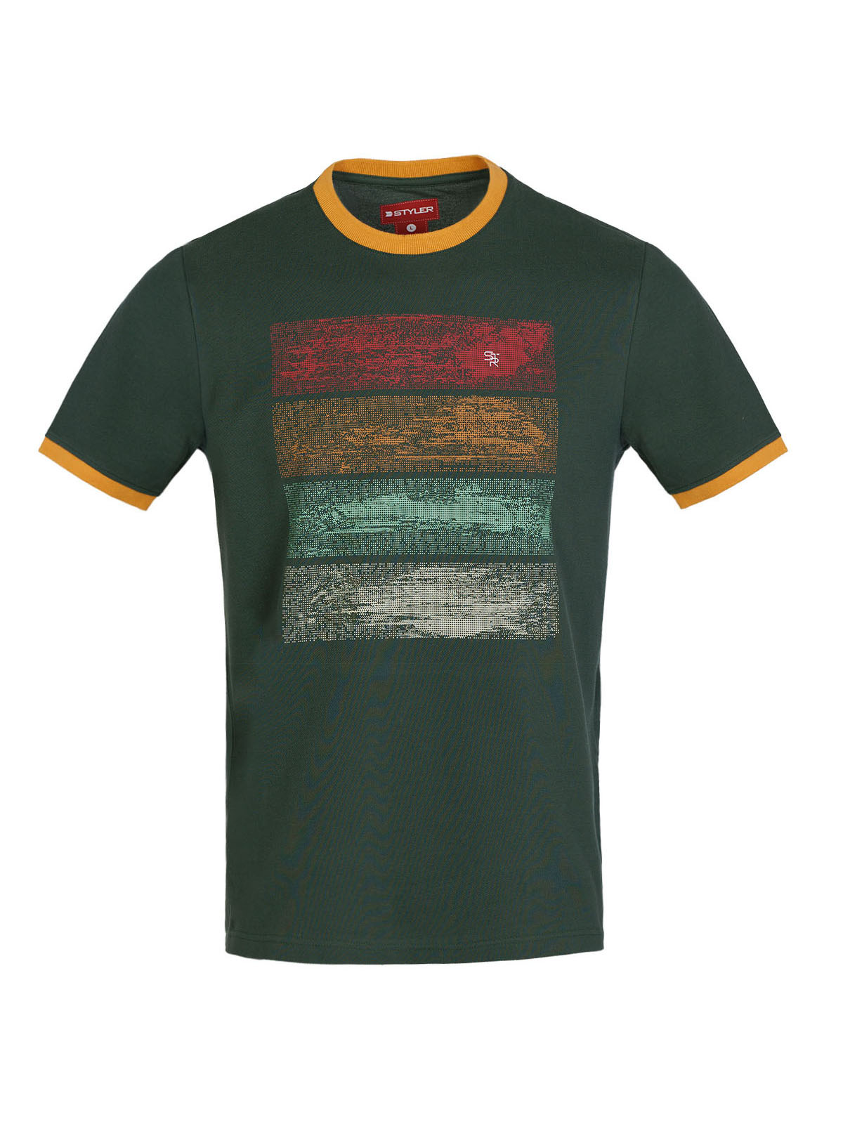 Tricou verde închis cu imprimeu - 95376 € 27.56 img1