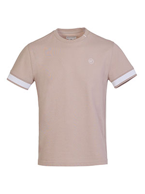 Tshirt in beige with contrasting cuffs-95378-€ 29.25