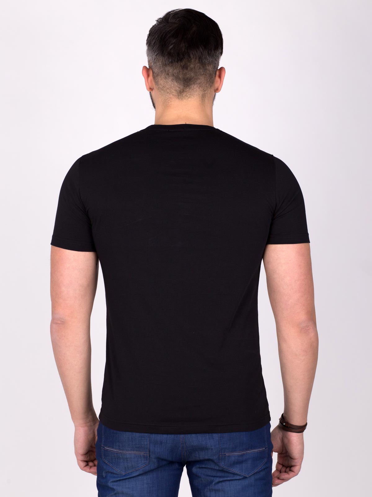 Tricou negru cu imprimeu ciclamen - 96345 € 6.75 img3