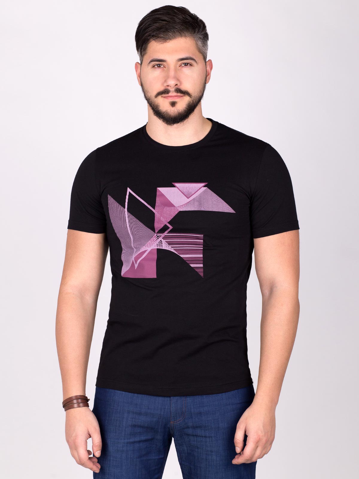 Μπλουζάκι σε μαύρο χρώμα με στάμπα κυκλ - 96345 € 6.75 img4