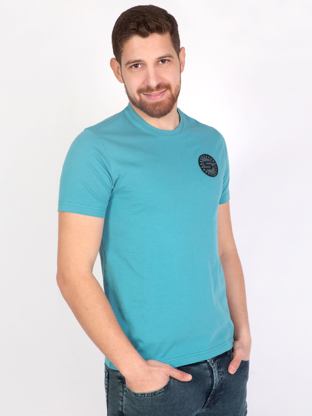 Turquoise cotton tshirt - 96382 € 11.81 img3