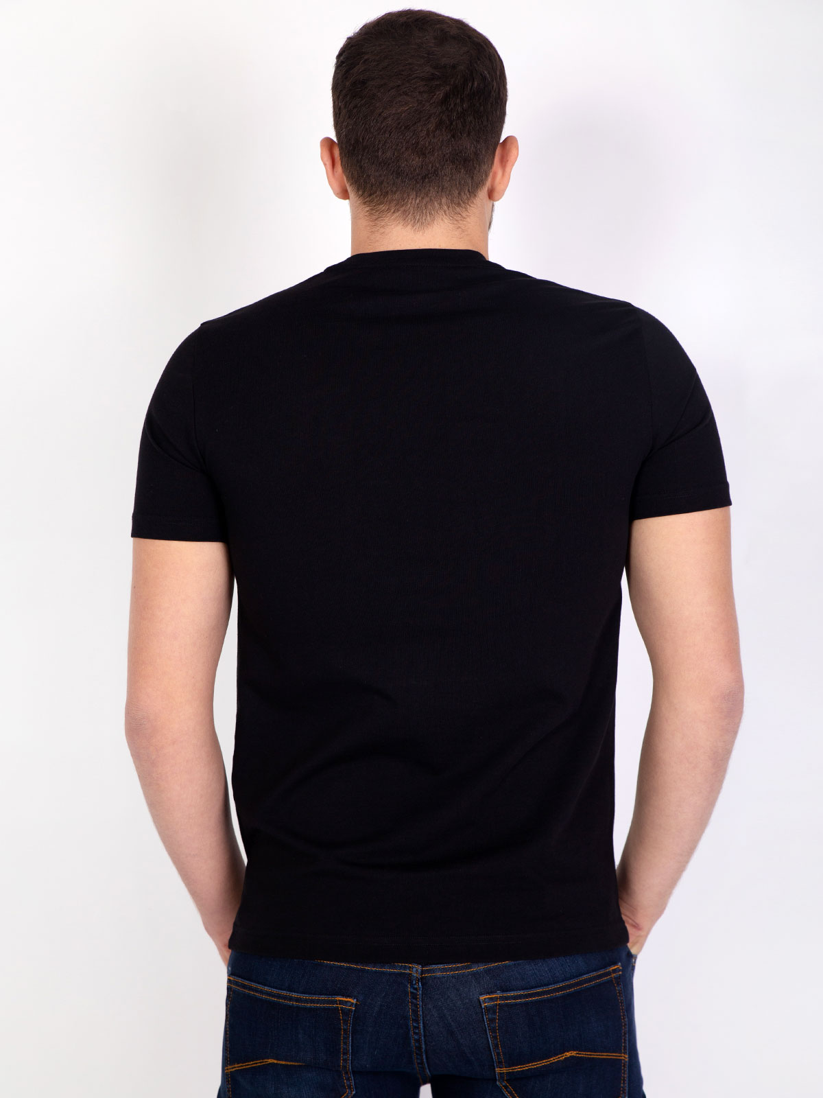 Μαύρη κοντομάνικη μπλούζα με σήμα - 96386 € 11.81 img4