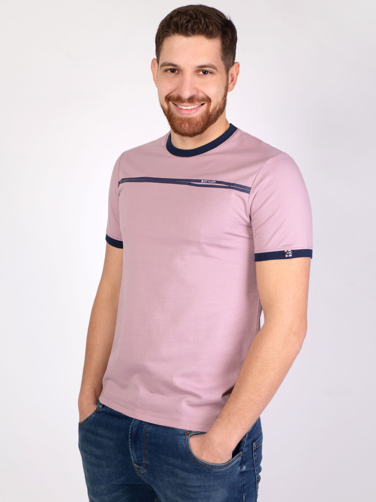 Tshirt in light purple with blue accent - 96390 € 12.37 img3