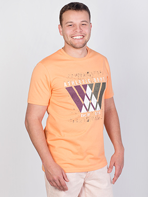 Πορτοκαλί μπλουζάκι με στάμπα athletic - 96423 - € 23.62