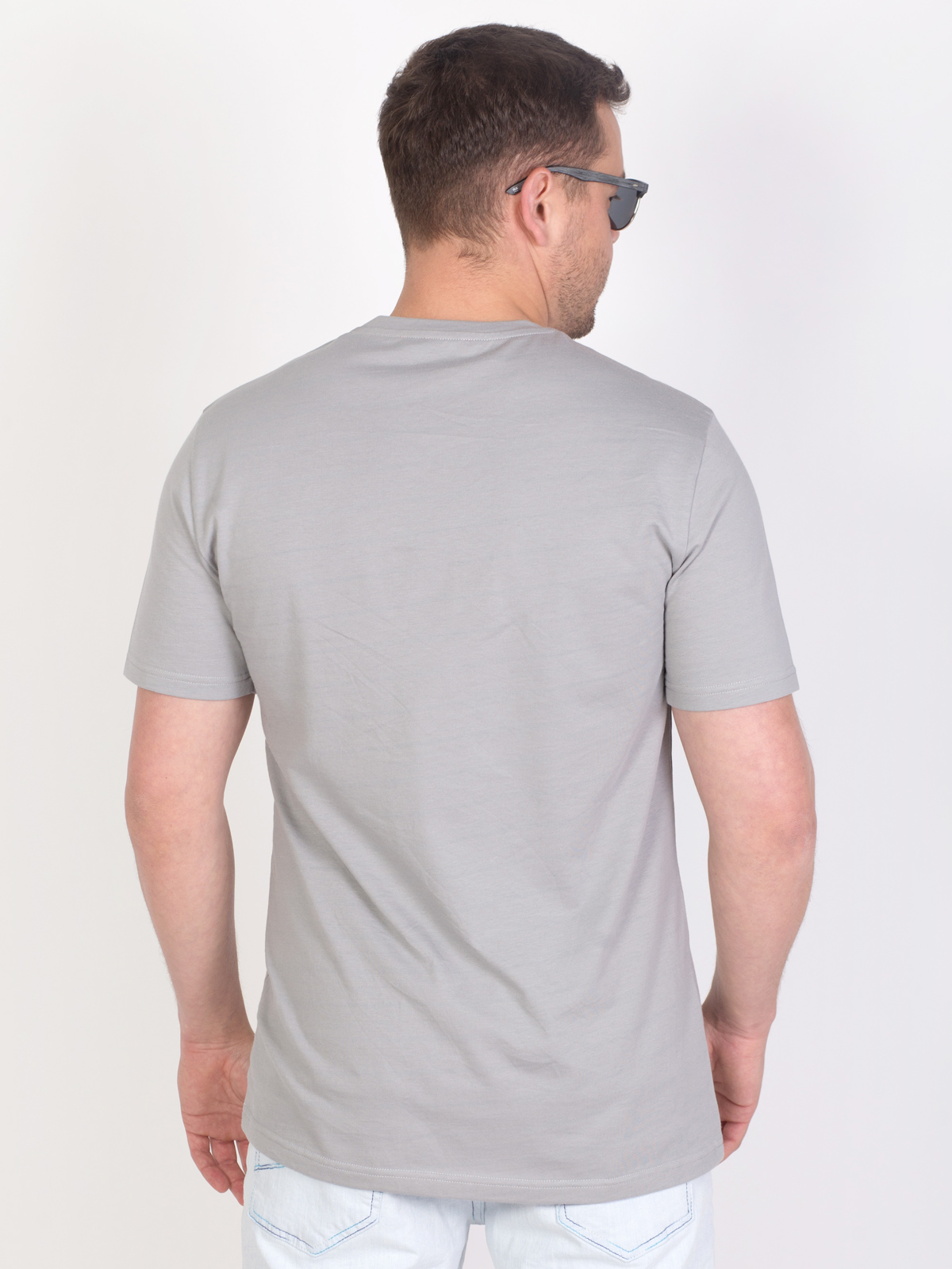 Γκρι βαμβακερό μπλουζάκι με στάμπα sunse - 96427 € 16.31 img4
