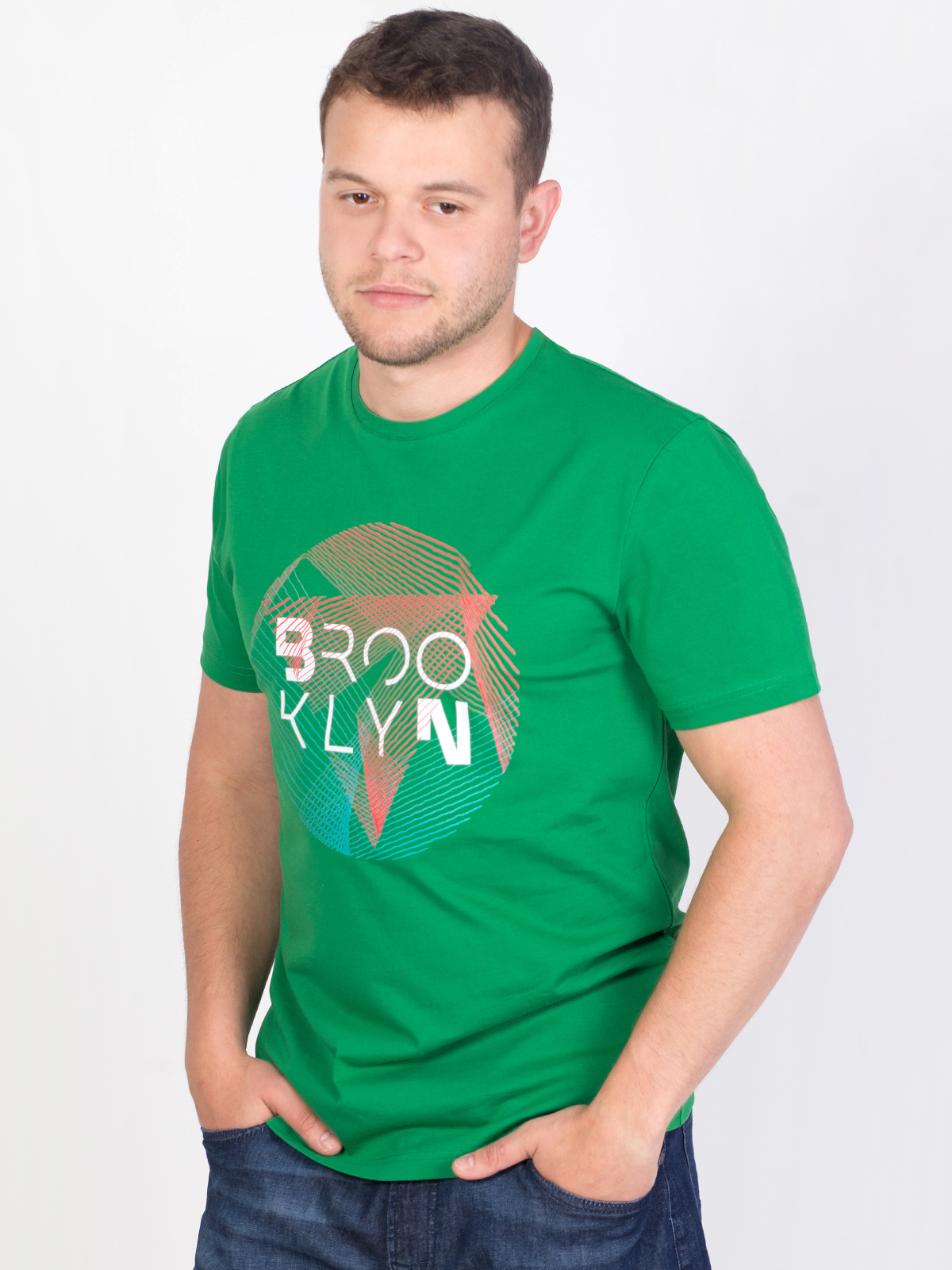 Tricou verde cu imprimeu brooklyn - 96430 € 16.31 img3