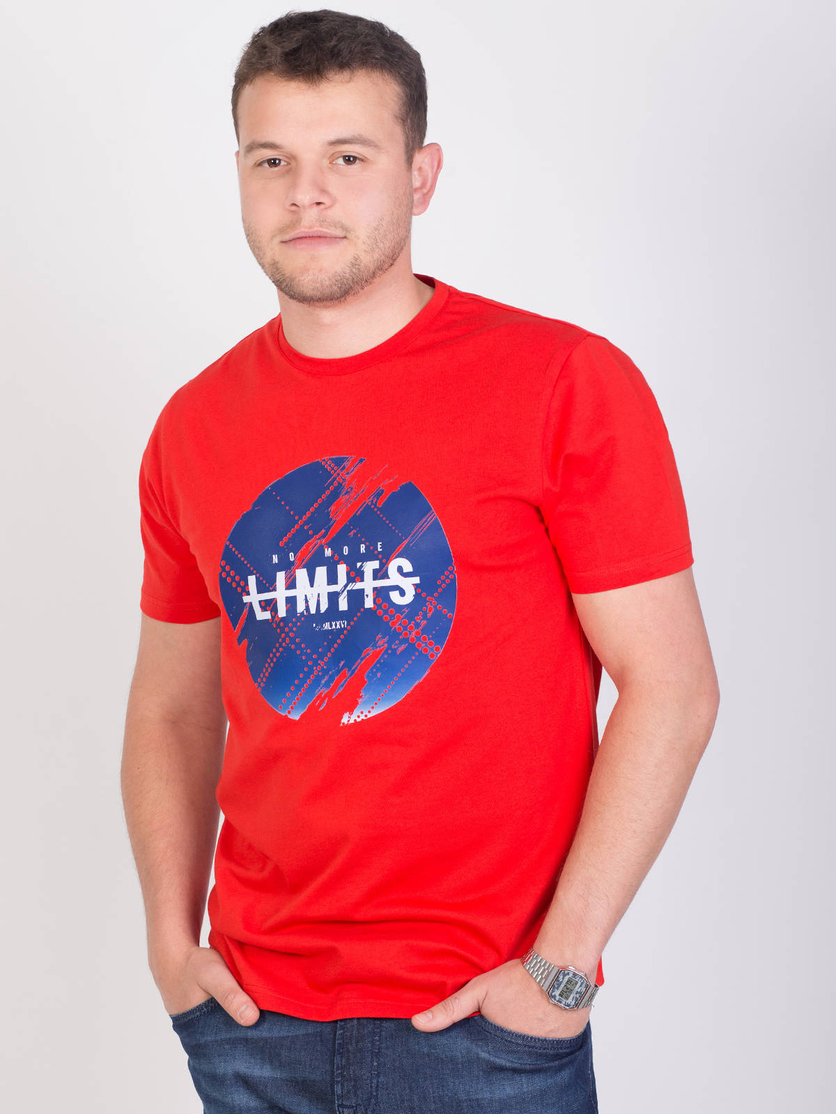 Κόκκινο μπλουζάκι με μπλε στάμπα - 96438 € 16.31 img3