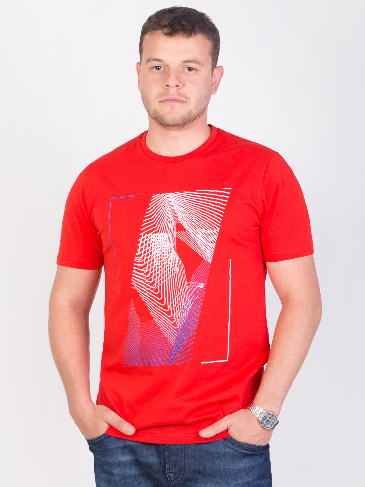 Μπλουζάκι σε κόκκινο χρώμα με κυματιστή - 96439 € 16.31 img3