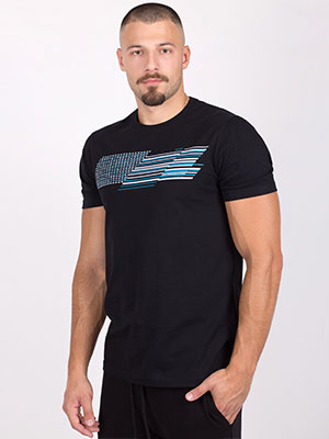 Tshirt in black with a print in white a - 96443 - € 23.62