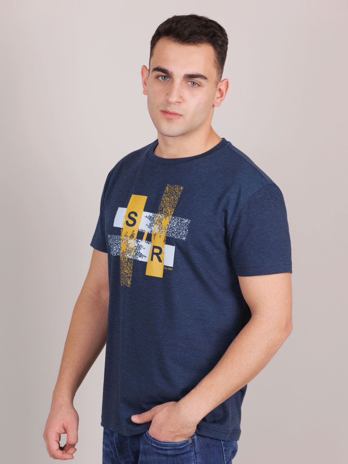 Tshirt in blue with a color print - 96461 € 23.62 img4