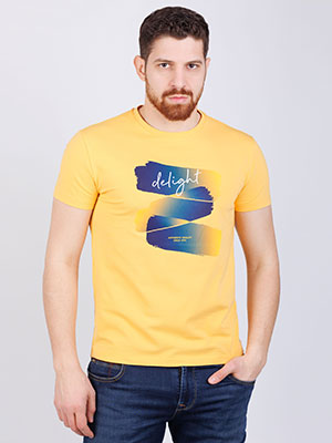 Μπλούζα με κοντά μανίκια σε κίτρινο χρώμ - 96463 - € 23.62