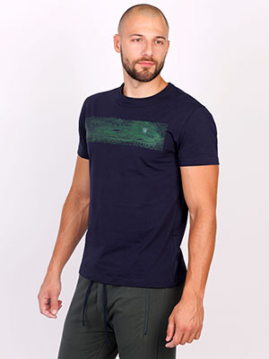 Tricou albastru închis pentru bărbați - 96470 - € 23.62