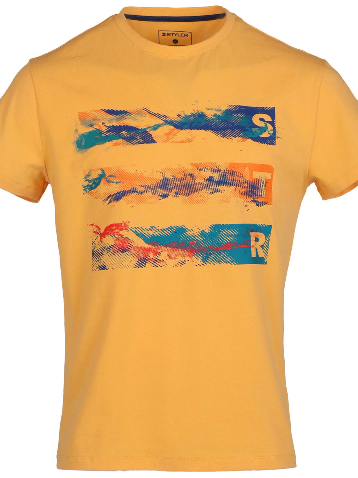 Tshirt in yellow with colored lines - 96474 € 27.56 img1