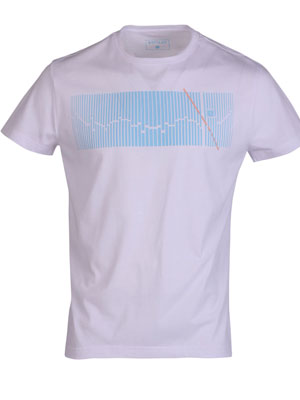 item:Μπλούζα σε λευκό χρώμα με γαλάζιες ρίγες - 96478 - € 27.56