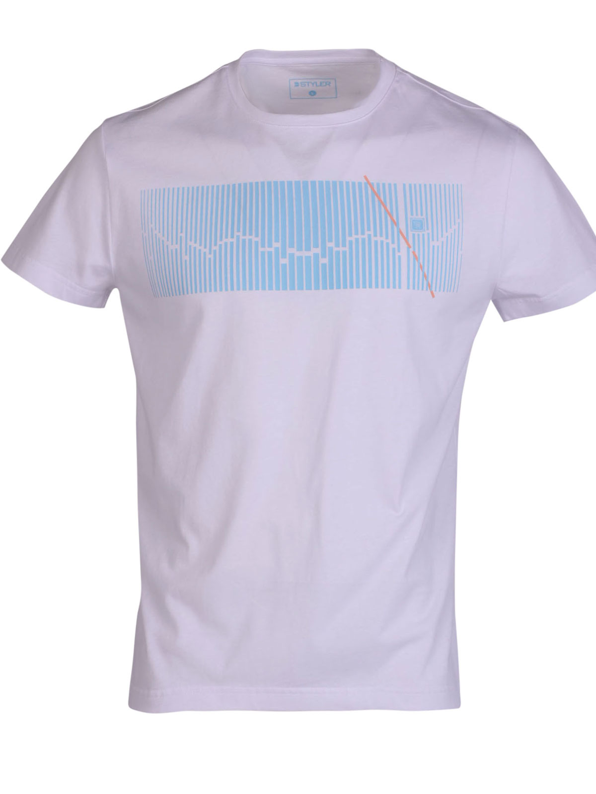 Tricou alb cu dungi albastru deschis - 96478 € 27.56 img1