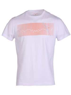 item:Μπλούζα σε λευκό χρώμα με κοραλί ρίγες - 96480 - € 27.56