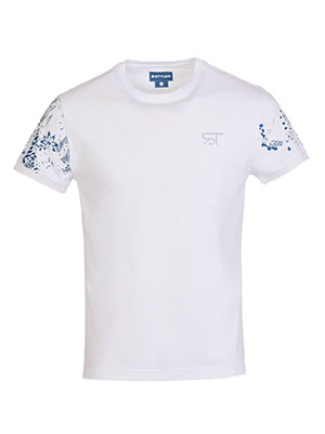 Tricou alb cu imprimeu flori-96486-162 Lei