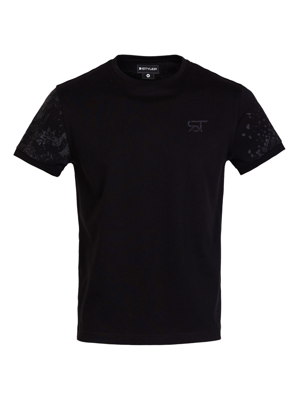 Tricou negru cu imprimeu flori - 96487 € 32.62 img1