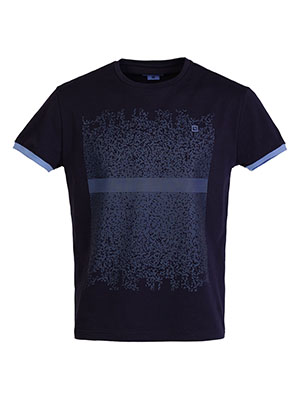 Tshirt in dark blue with print-96492-€ 32.62