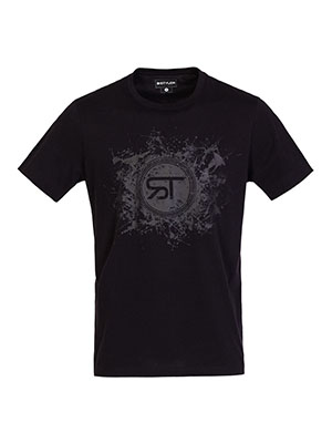 Black tshirt with a spectacular print-96493-€ 32.62